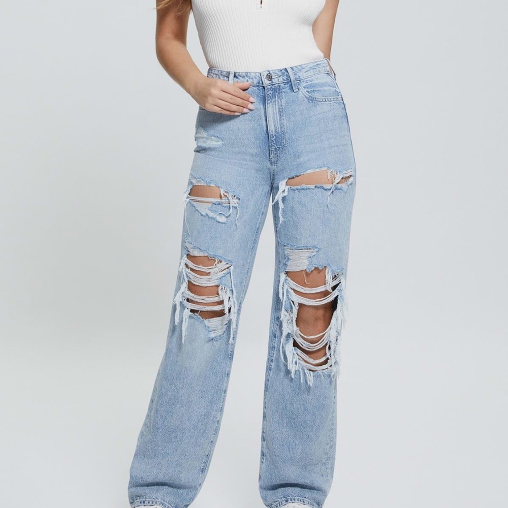 Guess 90s high rise distressed jeans - Picture 2 of 10